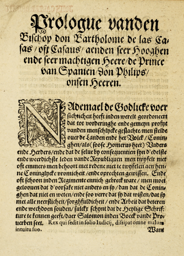 title page dutch translation brevisima relacion