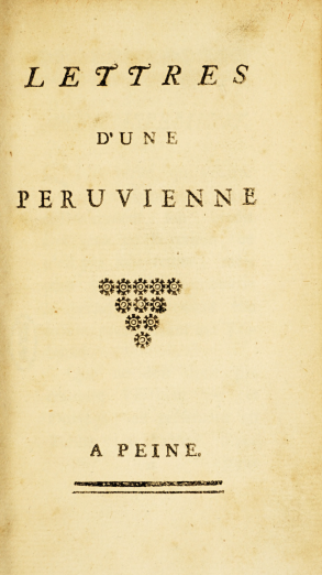 title page lettres d'une Peruvienne