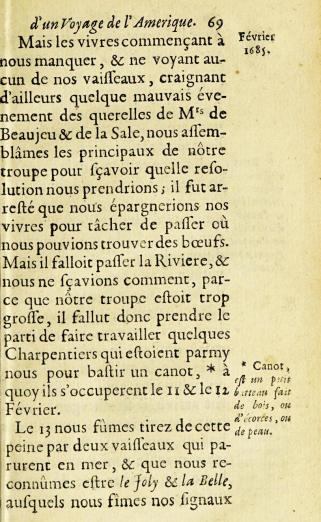 printed text in French