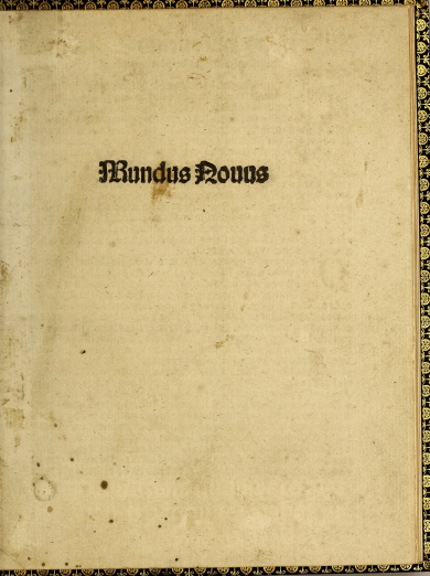 mundus novus title page