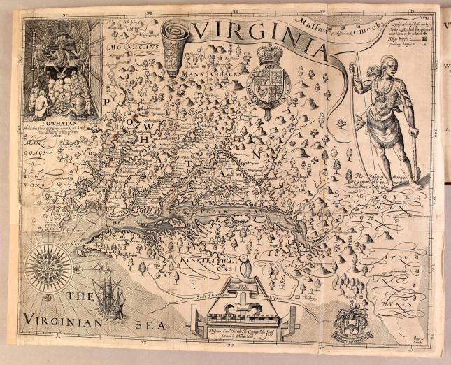 map of Virginia showing waterways, vegetation, coastlines