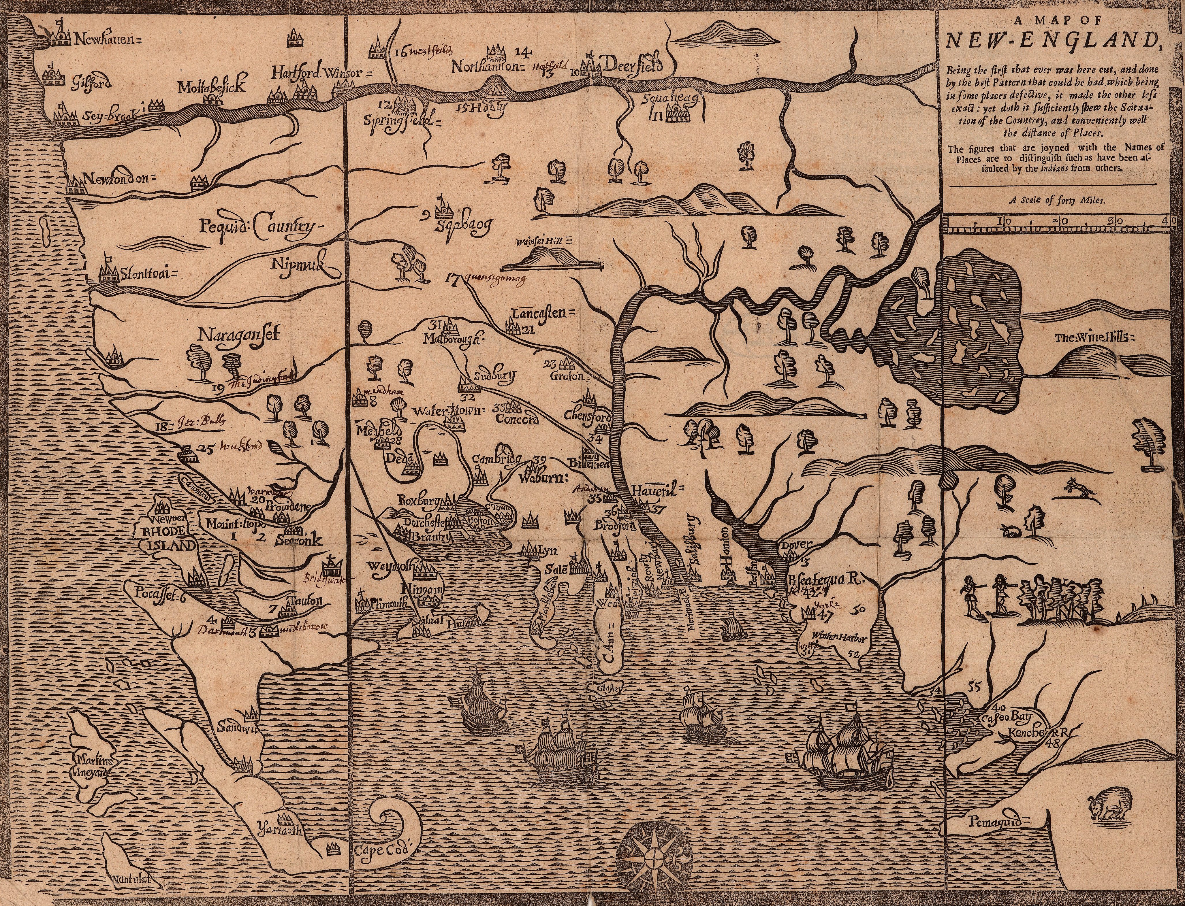 seventeenth-century map of New England