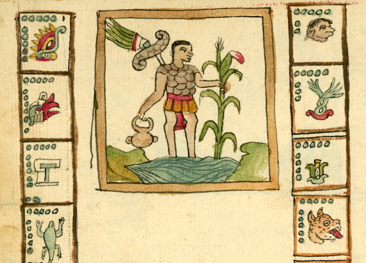 colorful manuscript hieroglyphs from the Tovar Codex