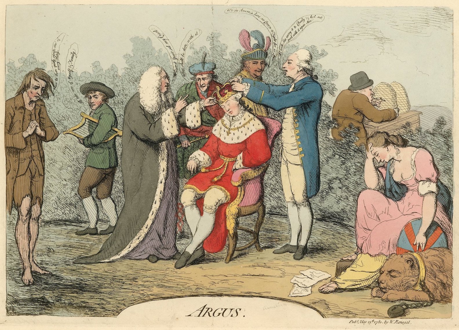 political cartoon criticizing George III
