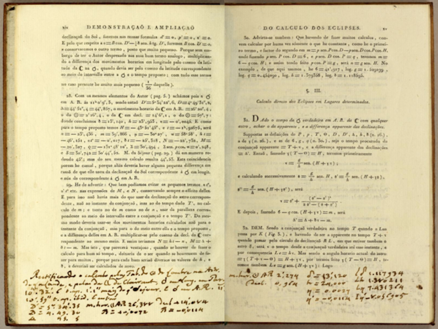 printed book in Portuguese with manuscript notes