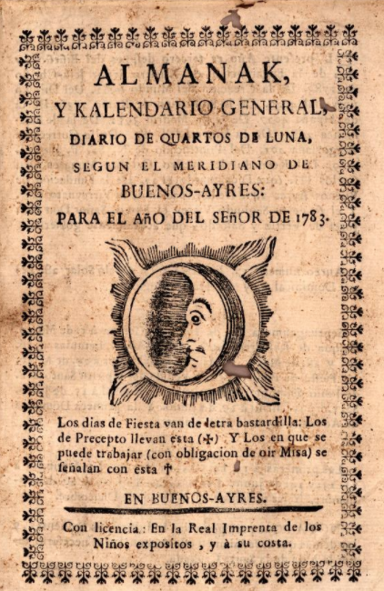printed almanac in Spanish