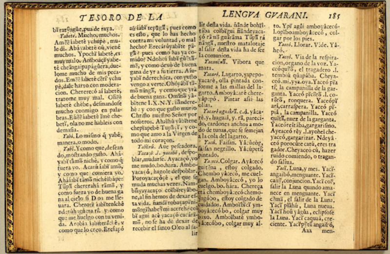 printed text in Spanish and Guaraní