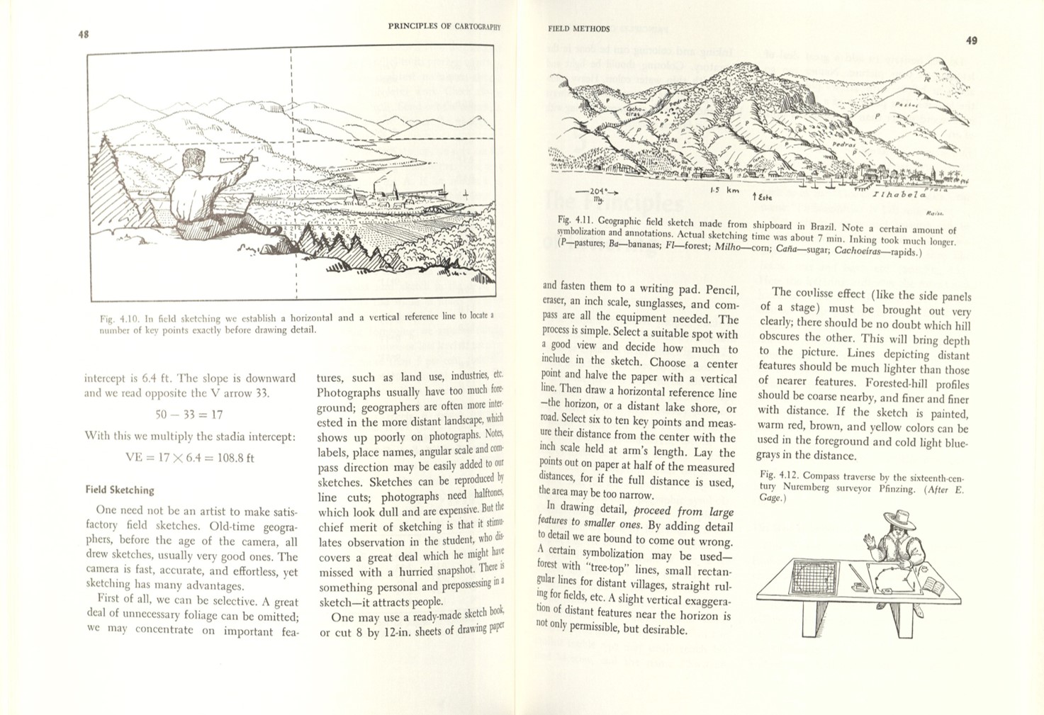 Erwin Raisz, “Field Methods” pages in Principles of Cartography, 1962
