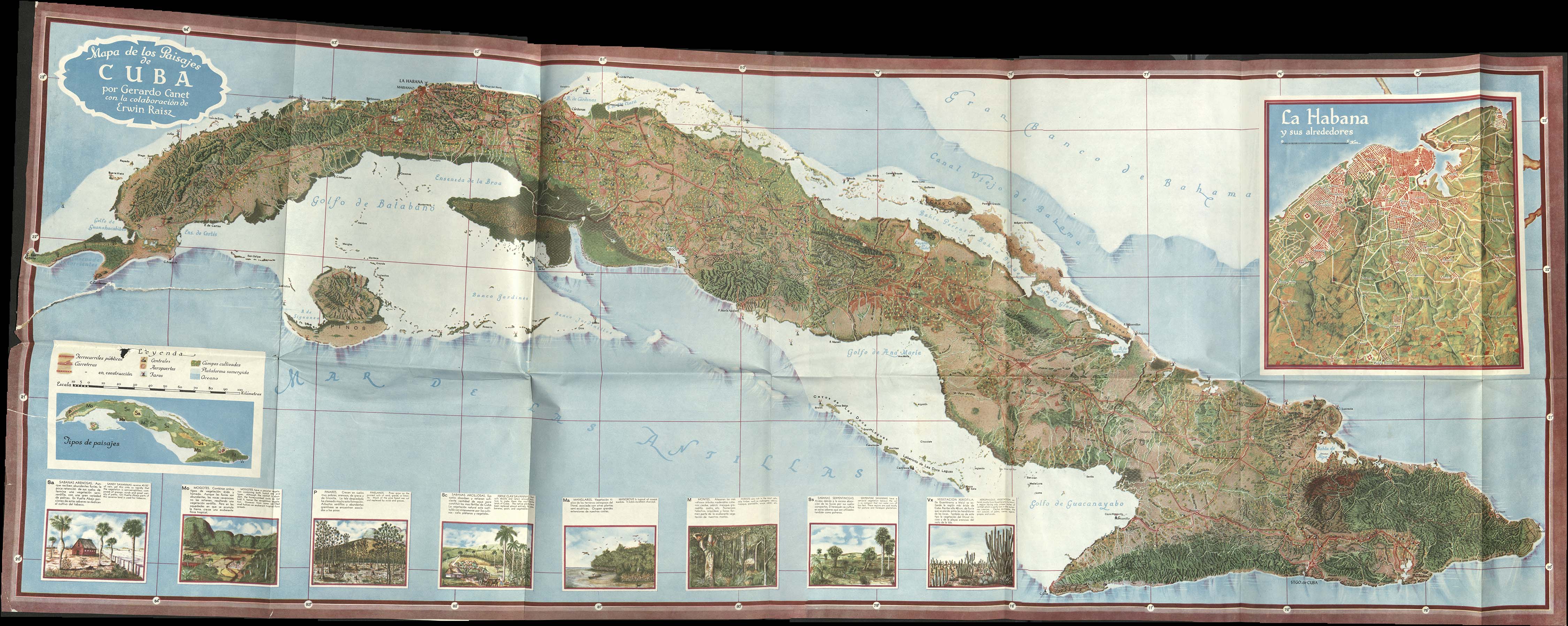 Gerardo Canet and Erwin Raisz, “Mapa de los Paisajes de Cuba,” in Atlas de Cuba, 1949