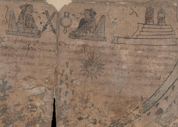 Nahuatl text on the Boban calendar wheel