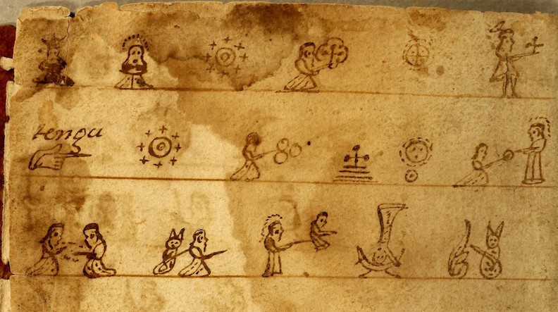 Manuscript catechism in Testerian hieroglyphs written on watermarked European paper