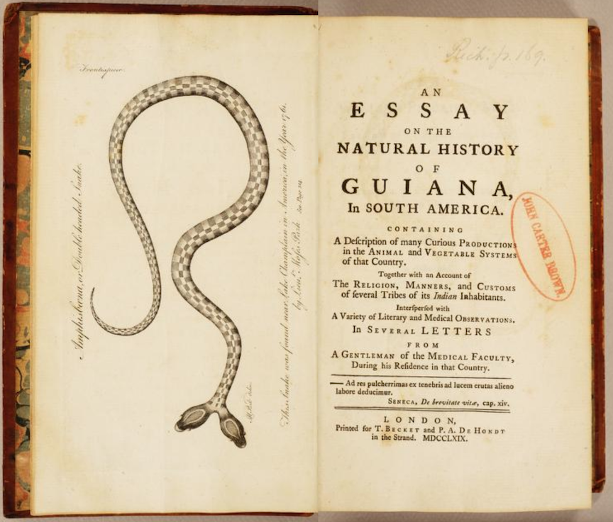printed essay on the natural history of Guiana