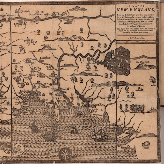 Map of New England from 1670.