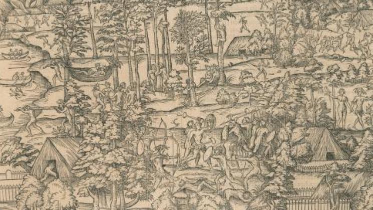 Detail from: Figure des Brisilians. [Rouen, 1551]. Original at the John Carter Brown Library.