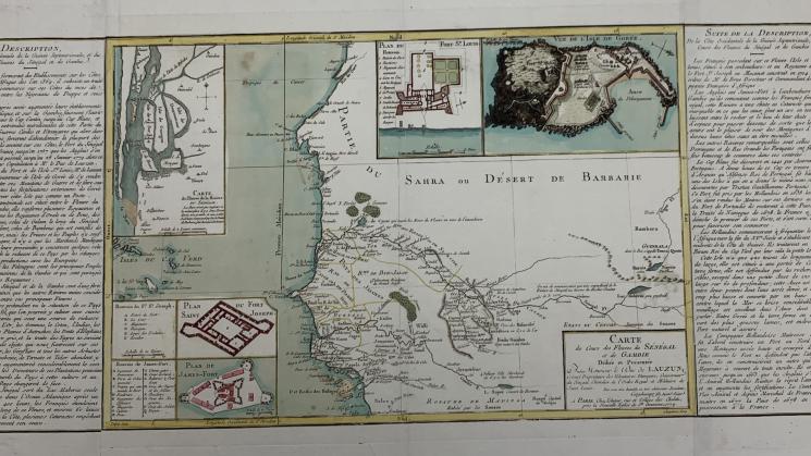 colorful 18th century map of part of West Africa