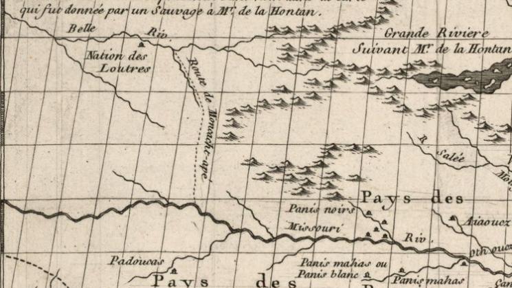 section of printed map