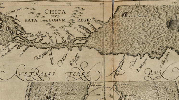 A map showing the strait of Magellan