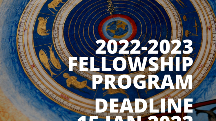 An image showing a map of the zodiac, with the text: 2022-2023 Fellowship Program
