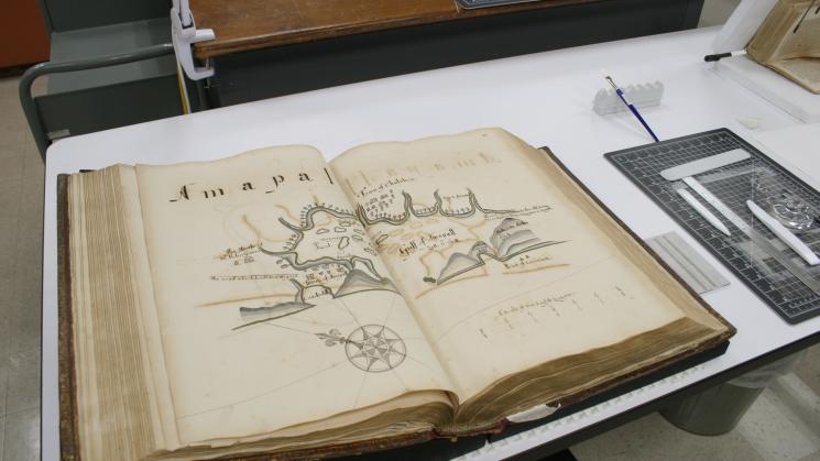 Image of the atlas that Roger Williams is currently working on.