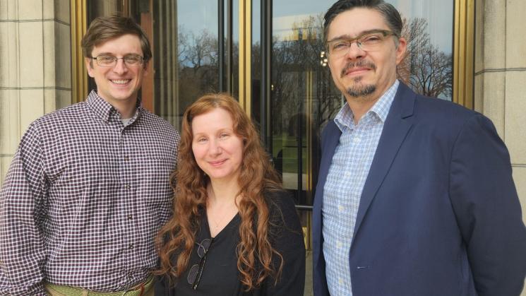 Left to right: Mark Armstrong, Cheryl Kaletsch and José Montelongo of the JCB. 