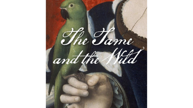 The image contains the cover of Marcy Norton's new book, The Tame and the Wild. It shows a parrot perched on the hand of a person.