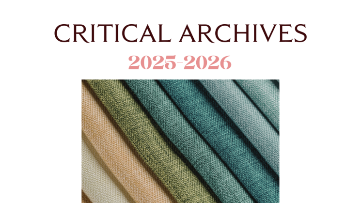 The image shows the text "Critical Archives 2025-2026" and a series of clothbound book covers.