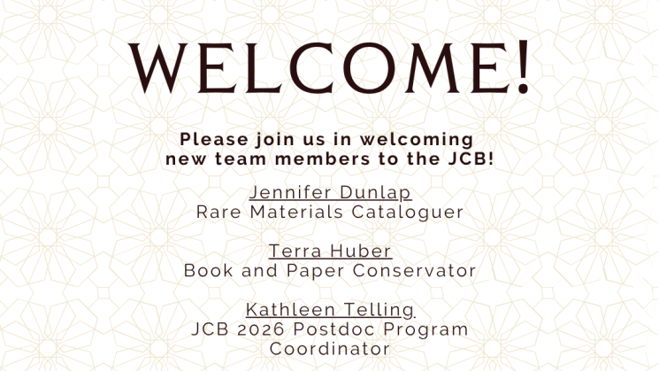 The image contains text welcoming the three new hires.