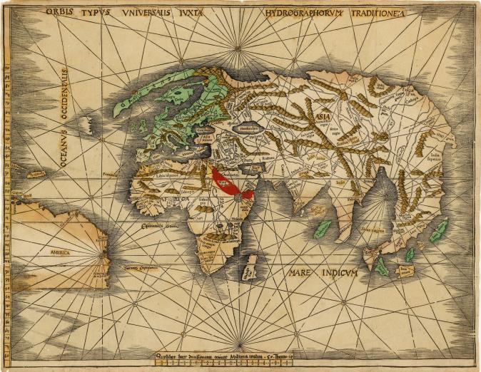 sixteenth-century map of the world