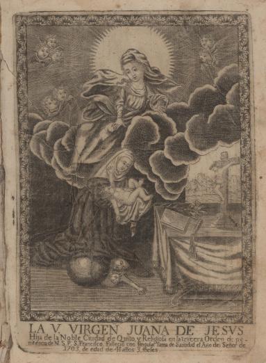 Juana de Jesús holding an infant