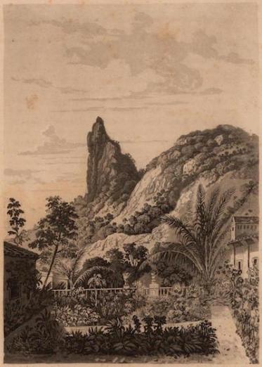 illustration of a view of the Corcovado in Brazil