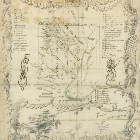 Map of the interior of Argentina, Paraguay, and Bolivia