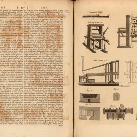 text and diagrams related to early printing