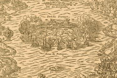 Plan of the fort of the French in Guanabara Bay