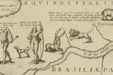 Detail of: [Guiana]. [Frankfurt am Main, 1599]. Original at the John Carter Brown Library.