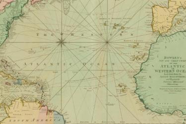 detail of a map of the western Atlantic Ocean