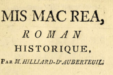 Frontispiece of 'Mis Mac Rea', by Hillard-D'Auberteuil 