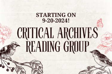 The image contains drawings of birds and roses and one butterfly, and states "Starting on 9-20-2024! Archives Reading Group."