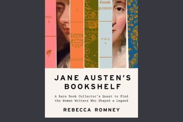 The image shows the cover of Rebecca Romney's book, Jane Austen's Bookshelf.