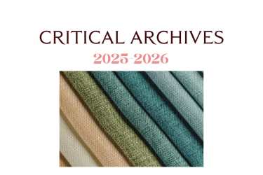 The image shows the text "Critical Archives 2025-2026" and a series of clothbound book covers.