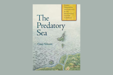 The image shows the cover of Casey Schmitt's book The Predatory Sea.