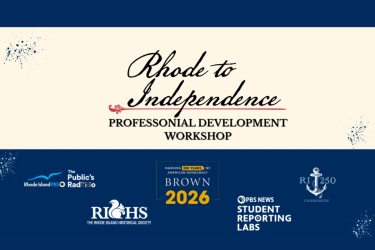 The image contains the words "Rhode to Independence Professional Development Workshop" and the logos of the various sponsors.